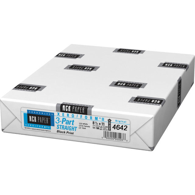 NCR Xero/Form II 3-Part Carbonless Paper, 8.5" x 11", 500 Sheets/Ream, Precollated, (4642)