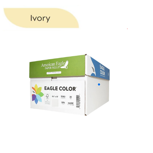 American Eagle 8.5" x 11" Color Copy Paper, 20 lbs., Ivory, 500 Sheets/Ream (47750501)