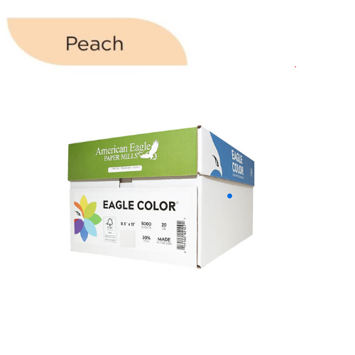 American Eagle 8.5" x 11" Color Copy Paper, 20 lbs., Peach, 500 Sheets/Ream (47320501)