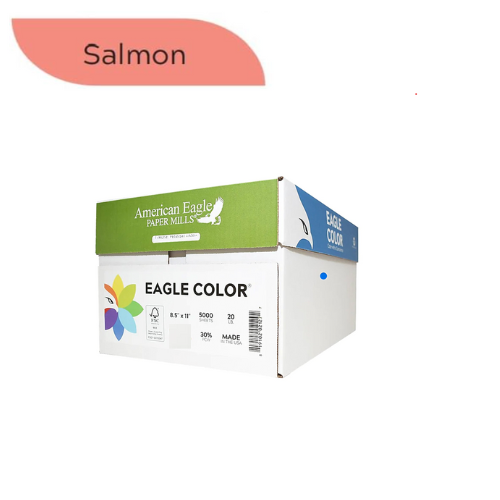 American Eagle 8.5" x 11" Color Copy Paper, 20 lbs., Salmon, 500 Sheets/Ream (47780501)