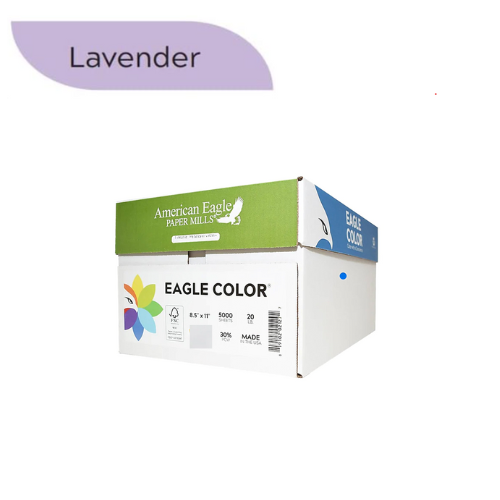 American Eagle 8.5" x 11" Color Copy Paper, 20 lbs., Lavender, 500 Sheets/Ream (47270501)