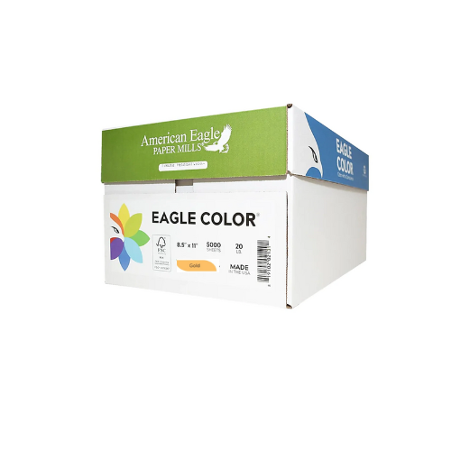American Eagle 8.5" x 11" Color Copy Paper, 20 lbs., Gold, 500 Sheets/Ream (47740501)