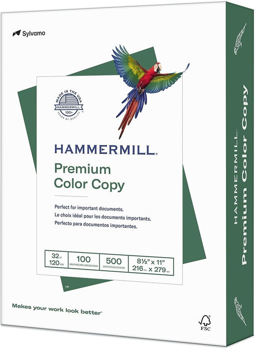 Hammermill Premium Color Copy Paper, 8.5" x 11", 32 lb, 500 Sheets (102630)