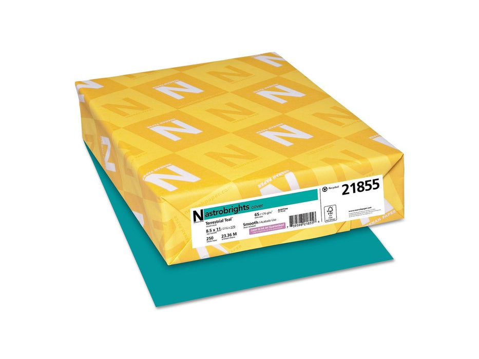 Astrobrights Cardstock, 65 lbs., 8.5" x 11", Terrestrial Teal™, 250 Sheets/Ream (21855)