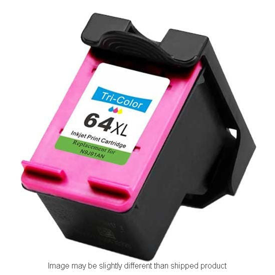HP Remanufactured HP 64XL Tri-Color High Yield Ink Cartridge, 415 Page Yield (N9J91AN)