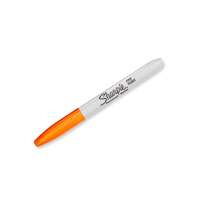 Sharpie Permanent Marker, Fine Point, Leg Warmer Orange, Pack of 12