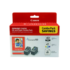 Canon Genuine PG-40/CL-41 Combo Ink Pack with Photo Paper Glossy (50 Sheets, 4 in. x 6 in.) (0615B009)