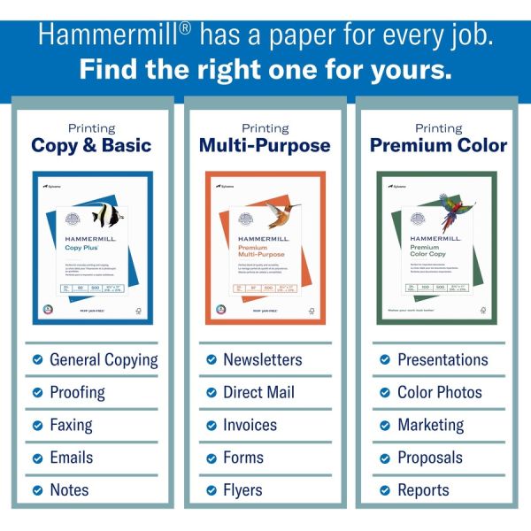 Hammermill Great White 30% Recycled 8.5" x 11" Copy Paper, 20 lb, 92 Brightness, White, 500 Sheets/Ream, 10 Reams/Cartons (86700)