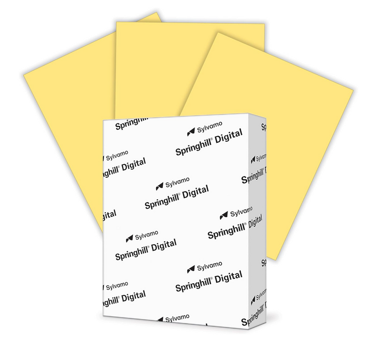 Springhill 110 lb. Paper, 8.5" x 11", Yellow Buff Color, 250 Sheets/Case (055300)