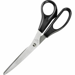 Business Source Stainless Steel Scissors, 8" Length, Straight Handle, Black (BSN65647)