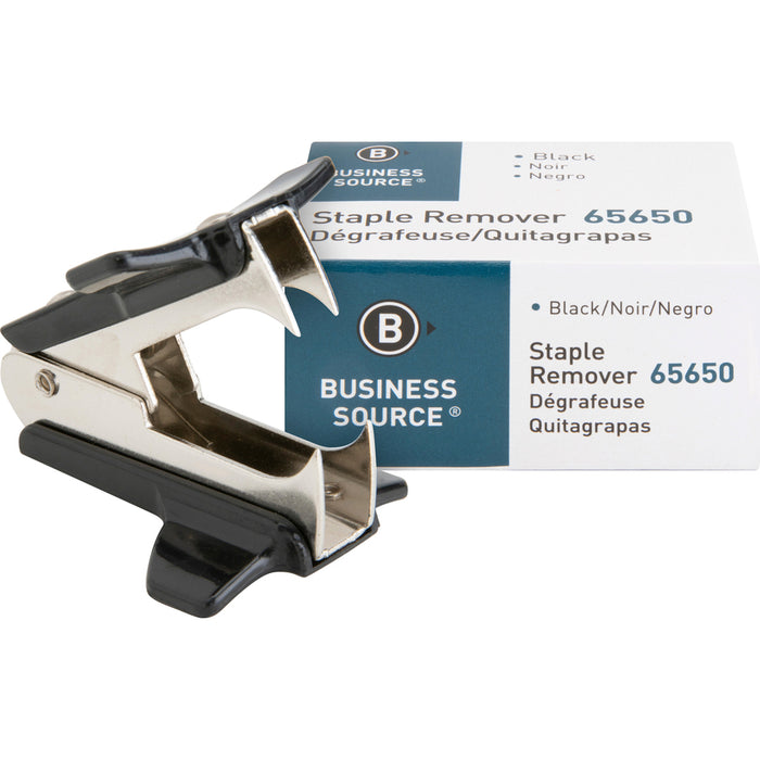 Business Source Nickel-Plated Teeth Staple Remover, Black (BSN65650)