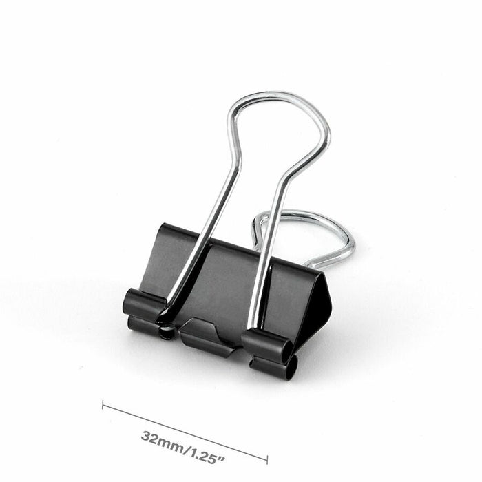 Business Source Binder Clips, Medium, 1-1/4" Width, Black, 36/Box (BSN65368)