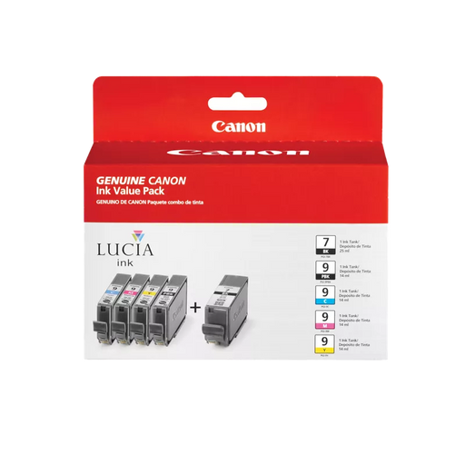 Canon Genuine PGI-9/PGI-7 Ink Value Pack (5 Ink Tanks) (1034B010)