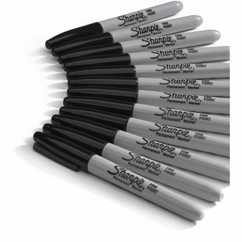 Sharpie Permanent Marker, Fine Point, Black Ink, Dozen Pack (SAN30001B)