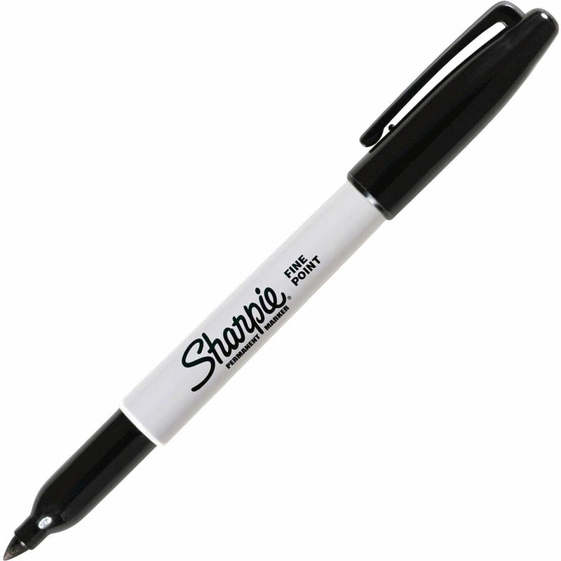 Sharpie Permanent Marker, Fine Point, Black Ink, Dozen Pack (SAN30001B)