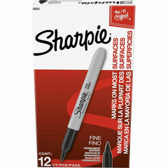 Sharpie Permanent Marker, Fine Point, Black Ink, Dozen Pack (SAN30001B)