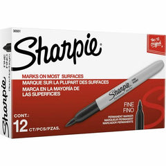 Sharpie Permanent Marker, Fine Point, Black Ink, Dozen Pack (SAN30001B)