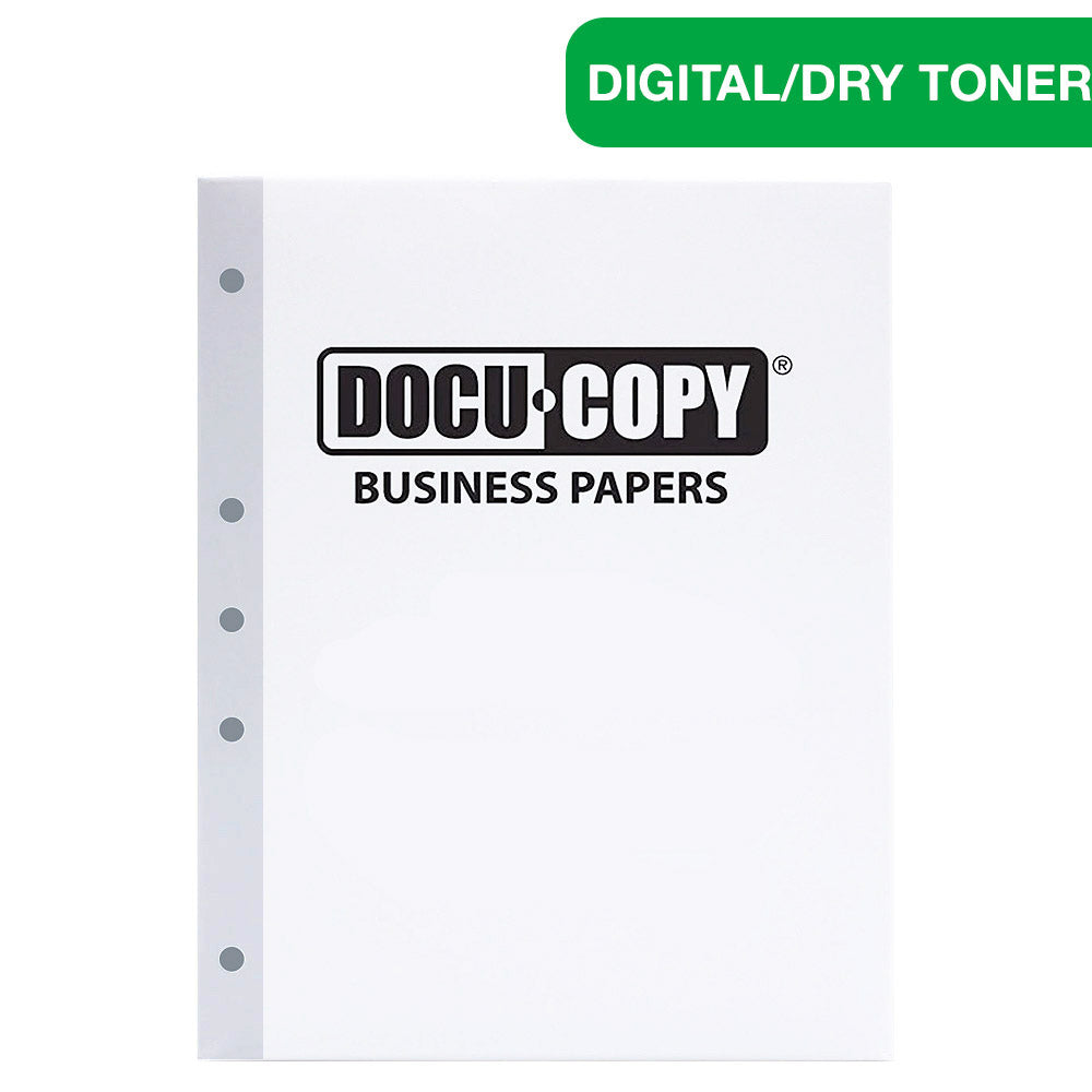 DocuCopy Reinforced Multipurpose Paper, White, 11 x 8.5, 20 lb, 5-Hole, 500/Ream, 2500/Carton (SKU 7505)