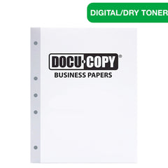 DocuCopy Reinforced Multipurpose Paper, White, 11 x 8.5, 20 lb, 5-Hole, 500/Ream, 2500/Carton (SKU 7505)