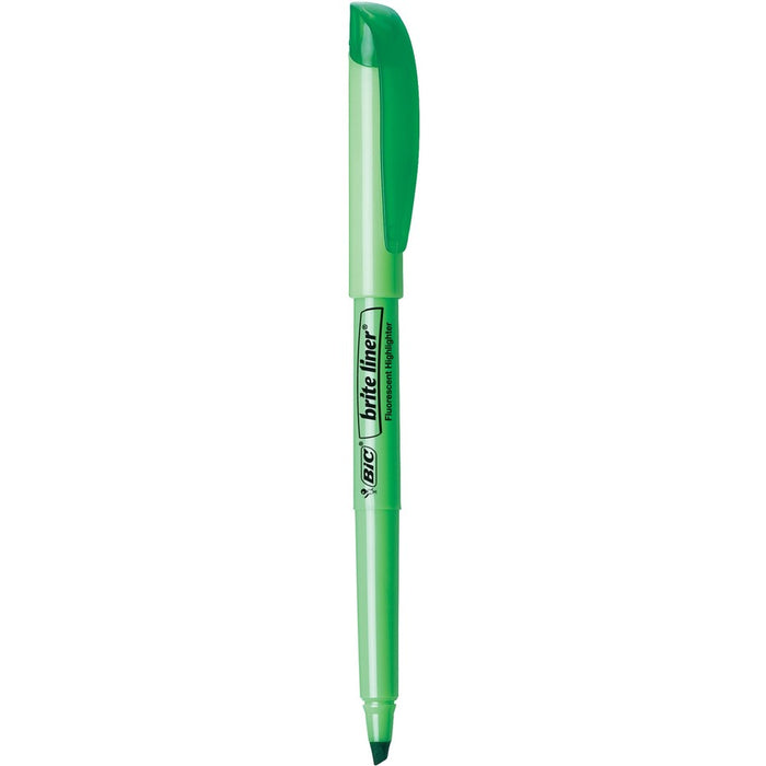 BIC Brite Liner Highlighters, Chisel Tip, Assorted Colors, 12/Pack (BICBL11AST)