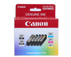 Canon Genuine PGI-280 XL Pigment Black / CLI-281 Black, Cyan, Magenta, Yellow 5 Color Value Pack (2021C007)