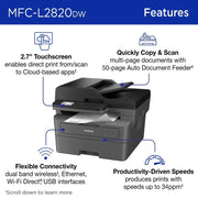 Brother MFC-L2820DW Monochrome Laser All-in-One - view 3