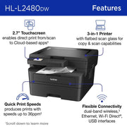 Brother HL-L2480DW Monochrome Laser All-in-One - view 3
