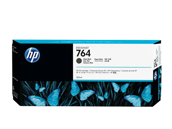 HP 764 300-ml Matte Black DesignJet Ink Cartridge, C1Q16A