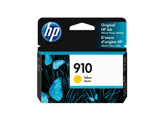 HP 910 Yellow Original Ink Cartridge, 3YL60AN#140
