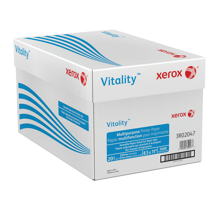 Xerox Vitality Multipurpose Paper, 8.5" x 11", 20 lbs., 92 Brightness, 500 Sheets/Ream (3R02047)