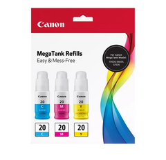 Canon Genuine GI-20 CMY Ink Bottle Value Pack (3394C003)