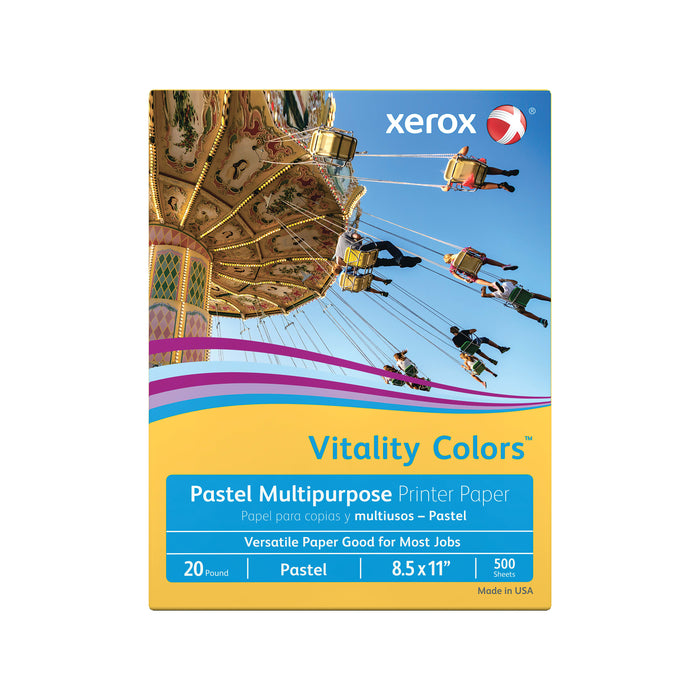 Xerox Vitality Pastel Multipurpose Paper, 8.5" x 11", Goldenrod, 20 lbs., 30% Recycled, 500 Sheets/Ream (3R11055)