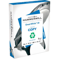 Hammermill Great White 30% Recycled 8.5" x 11" Copy Paper, 20 lb, 92 Brightness, White, 500 Sheets/Ream, 10 Reams/Cartons (86700)
