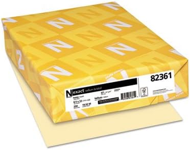 Neenah Exact Vellum Bristol Cover Stock, 8.5" x 11", 67 lb, Ivory, 250 Sheets (WAU82361)