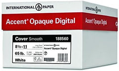 Accent Opaque 8.5" x 11" Premium Smooth Cover Paper, 65lb, White, 250 Sheets (188560)