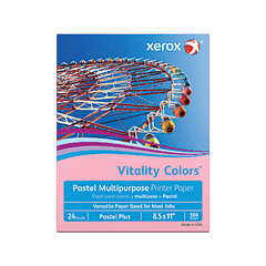 Xerox Vitality Colors Pastel Multipurpose Printer Paper, 8.5" x 11", Pink, 24 lb, 500 Sheets/Ream (3R11528)