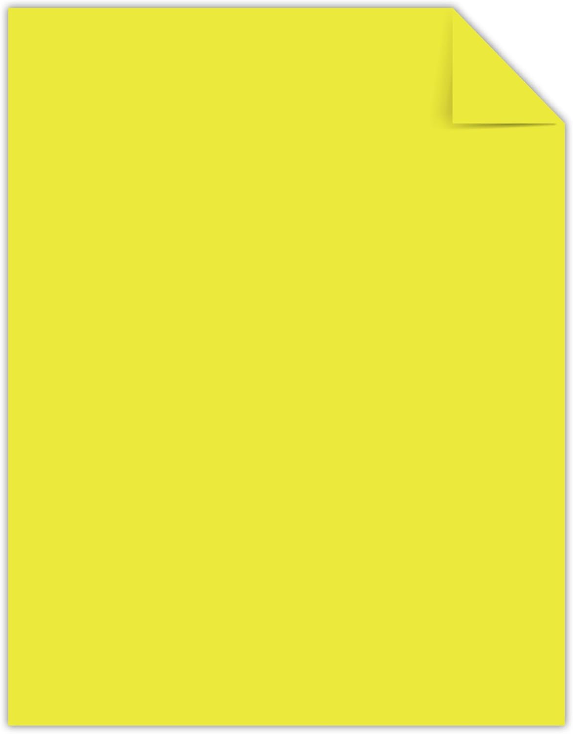 Astrobrights Cardstock, 65 lbs., 8.5" x 11", Lift-Off Lemon™, 250 Sheets/Ream (21021)