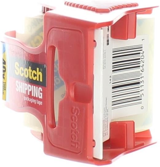 Scotch Heavy Duty Shipping Packaging Tape with Dispenser, Clear, 1.88" x 22.2 Yards (142)