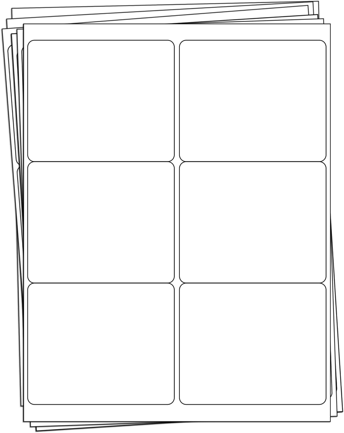 Print It 6 Per Sheet White Labels – 3-1/3" x 4" – 8.5" x 11" Sheets – Avery® 5164 & 8164 Compatible – 200 Sheets (1,200 Labels)