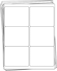 Print It 6 Per Sheet White Labels – 3-1/3" x 4" – 8.5" x 11" Sheets – Avery® 5164 & 8164 Compatible – 200 Sheets (1,200 Labels)