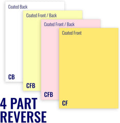 Nekoosa® NCR Superior 8.5" x 11" Carbonless Paper, 4-Part RS, Goldenrod/Pink/Canary/White, 500 Sheets/Ream (5915)