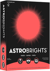 Astrobrights Colored Paper, 24 lbs., 8.5" x 11", Rocket Red™, 500 Sheets/Ream (22641)