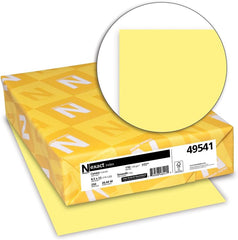 Exact Index Cover, 110 lb., 8.5" x 11", Canary, Smooth Finish, 250 Sheets/Ream (49541)
