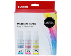 Canon Genuine GI-25 CMY Ink Bottle Value Pack (6277C002)