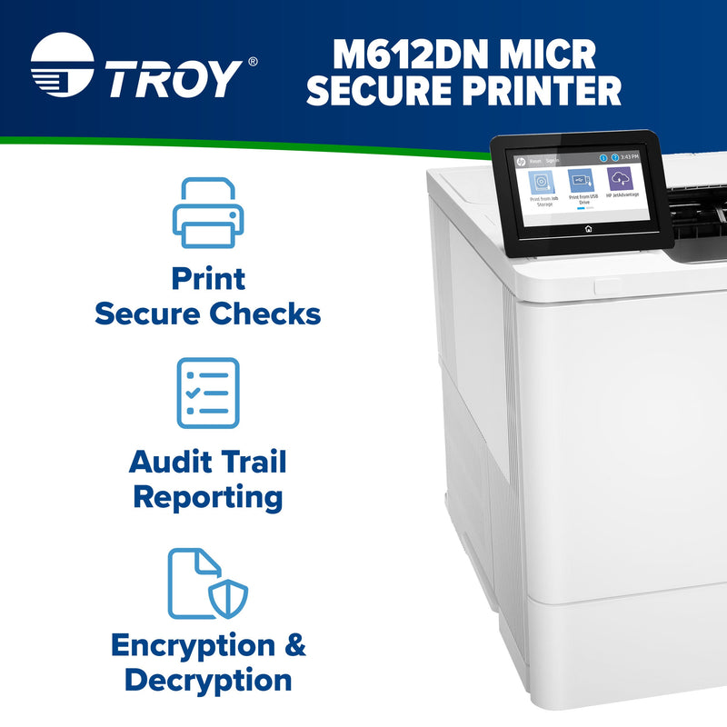 TROY LaserJet Enterprise M612dn MICR Printer - view 2