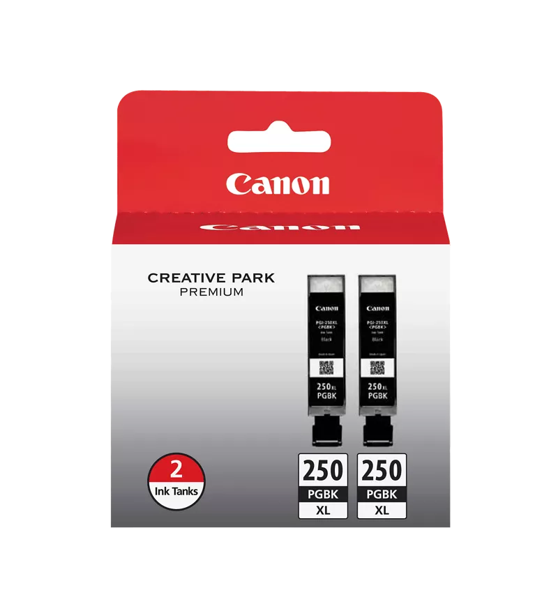 Canon Genuine PGI-250 Pigment Black XL Twin Ink Pack (6432B004)