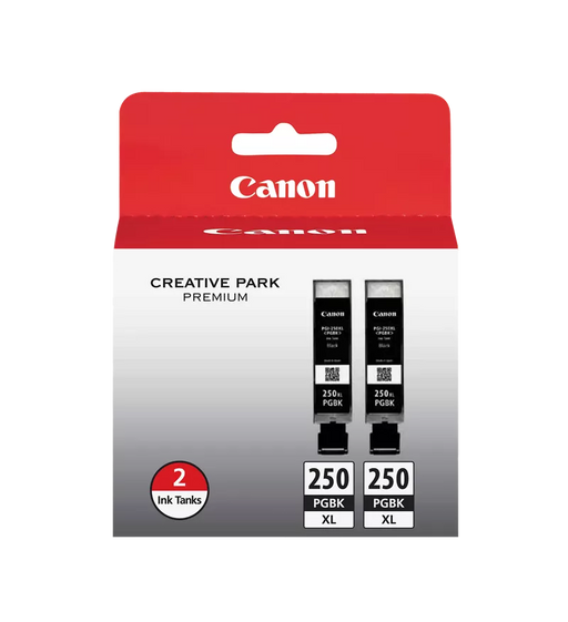Canon Genuine PGI-250 Pigment Black XL Twin Ink Pack (6432B004)