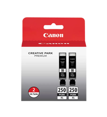 Canon Genuine PGI-250 Pigment Black XL Twin Ink Pack (6432B004)