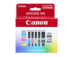 Canon Genuine PGI-250 XL / CLI-251 5 Color Value Pack (6432B011)