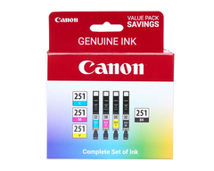Canon Genuine CLI-251 4 Color Ink Pack (6513B004)